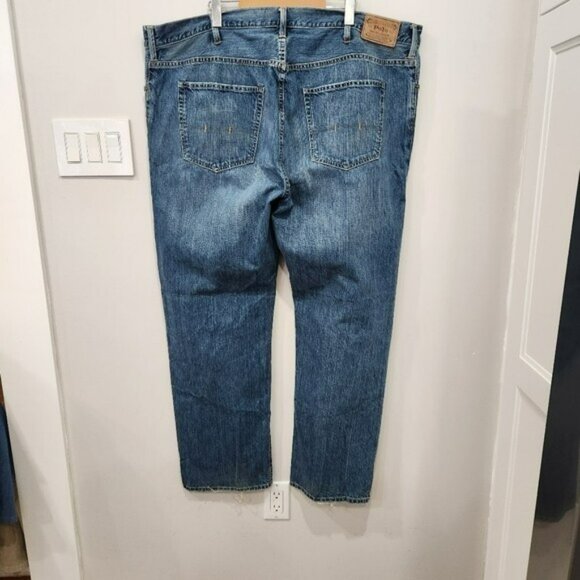 Vintage Polo Ralph Lauren Jeans Mens 46x32 Blue Big Straight Leg *Mexico - Picture 3 of 16